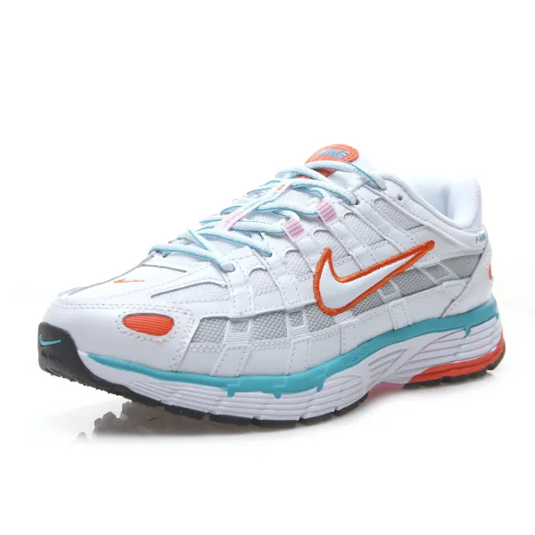 Nike P-6000 White Orange Turquoise Running Shoes - 1