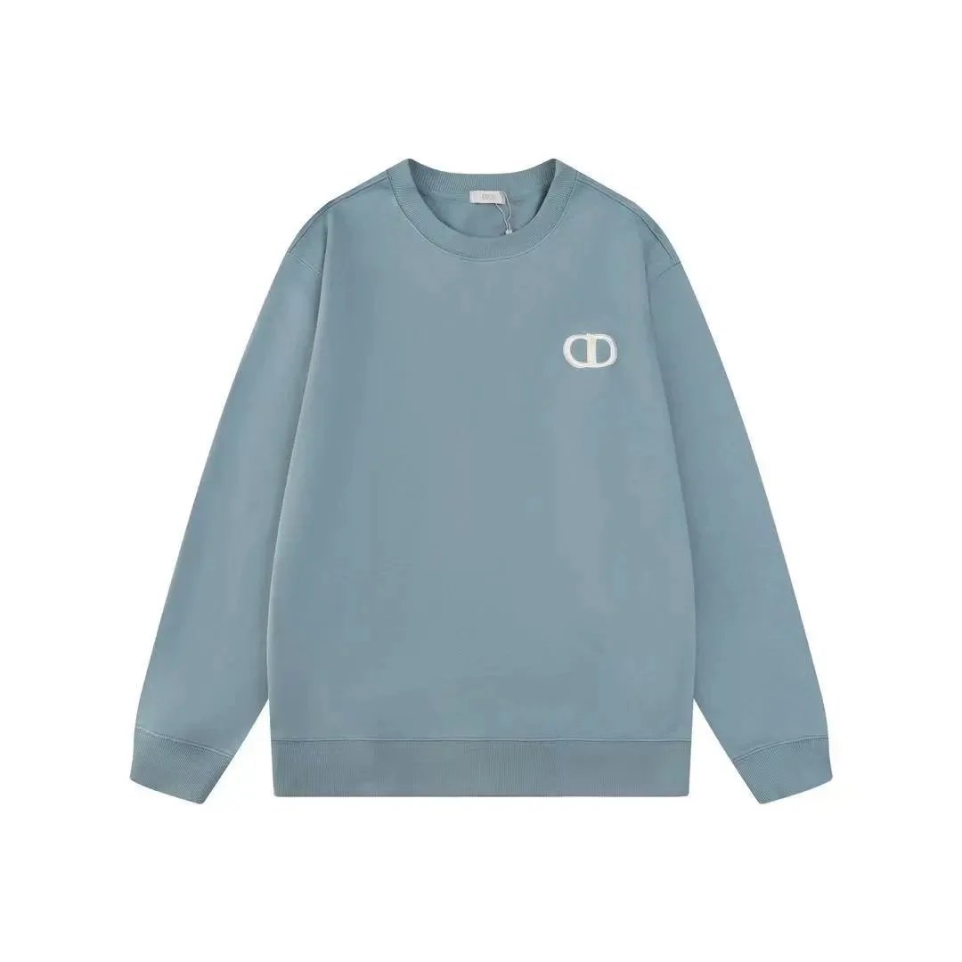 Dior CD Logo Embroidered Heather Gray Sweatshirt - 3