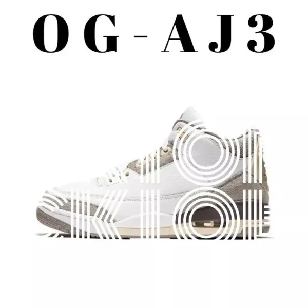 Air Jordan 3 OG White Cement Grey Sneakers - 1
