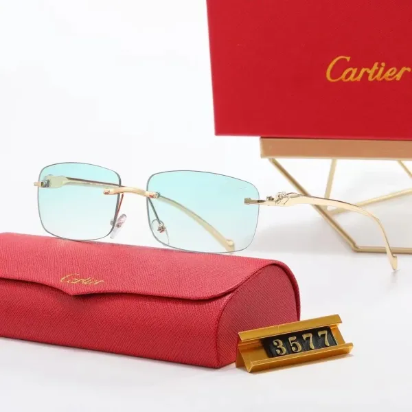 Cartier Santos Rectangle Rimless Blue Gradient Optical Glasses - 1