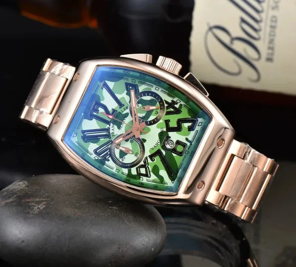 Franck Muller Vanguard Camouflage Green Rose Gold Chronograph Watch - 1