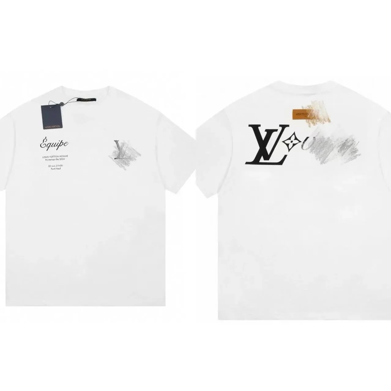 Off-White x Louis Vuitton Inspired Graphic T-Shirt Black - 2
