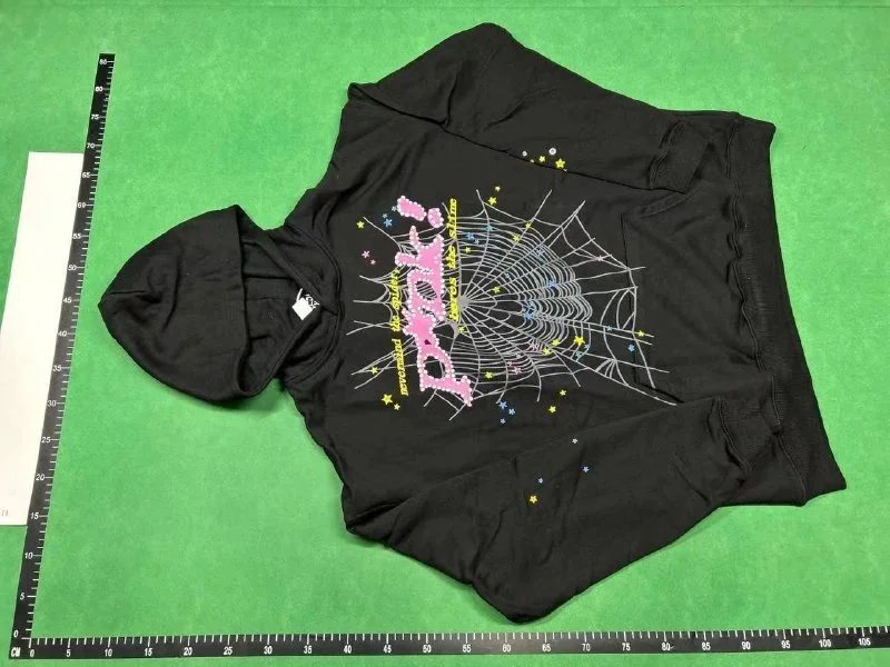 Digital Pionker Spider Web Graphic Hoodie and Sweatpants Set Pink - 4