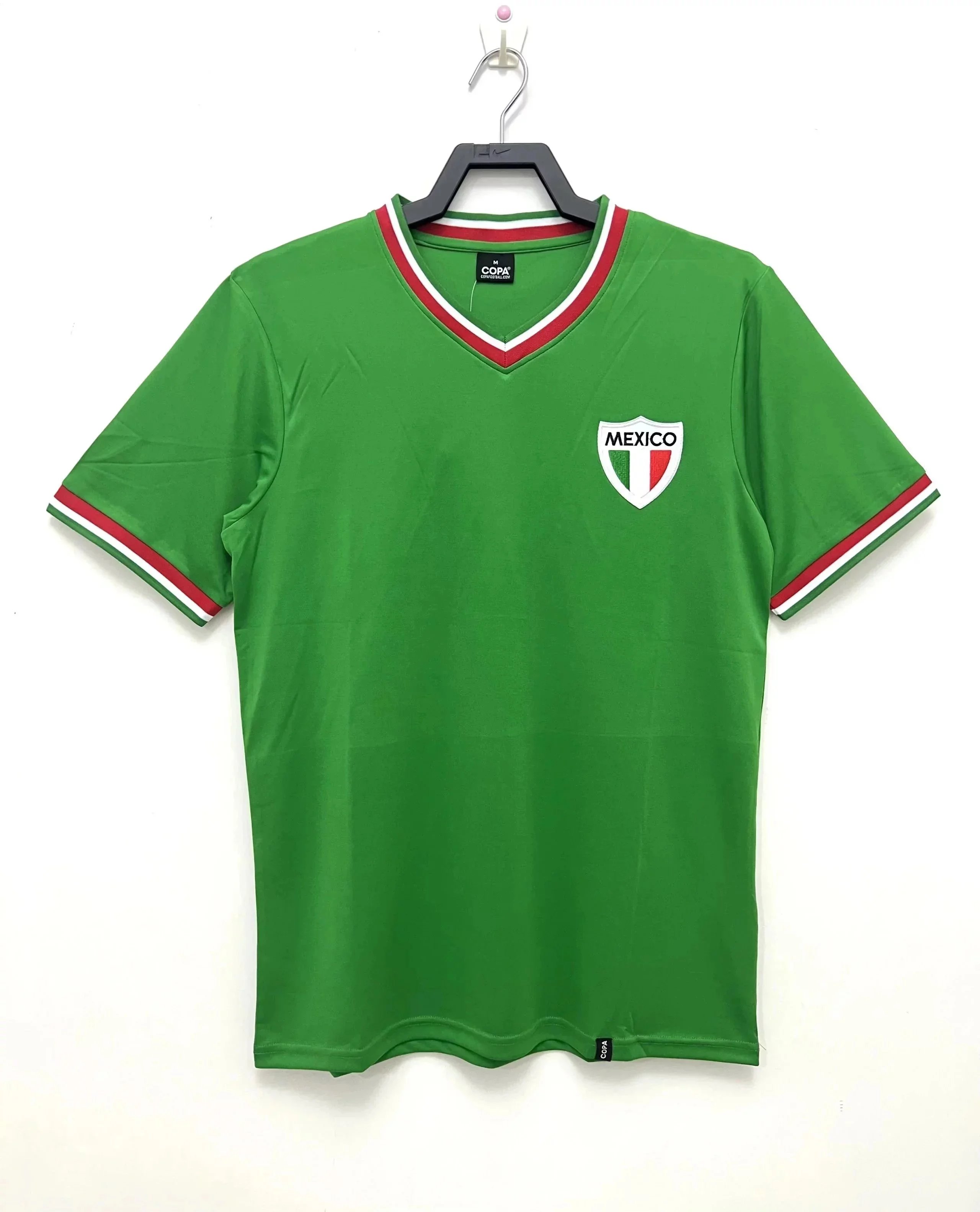 Copa Mexico Retro V-Neck Jersey Green - 1