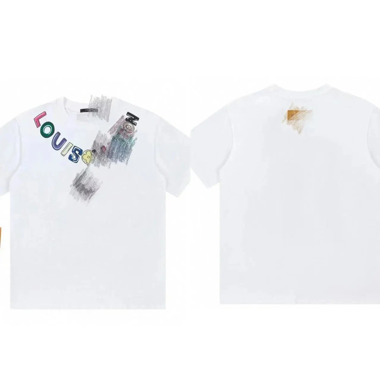 Off-White x Louis Vuitton Inspired Graphic T-Shirt Black - 3