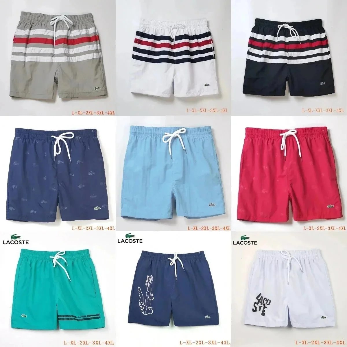 Lacoste Colorblock Striped Swim Shorts