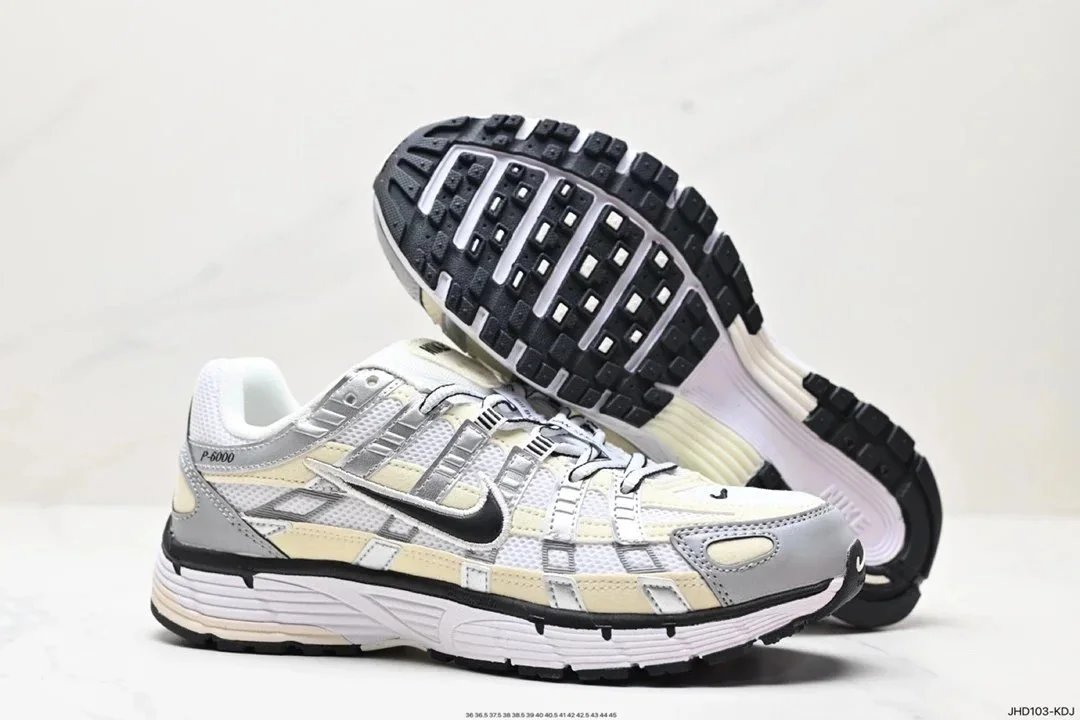 Nike P-6000 Silver Navy Blue Running Shoes - 10