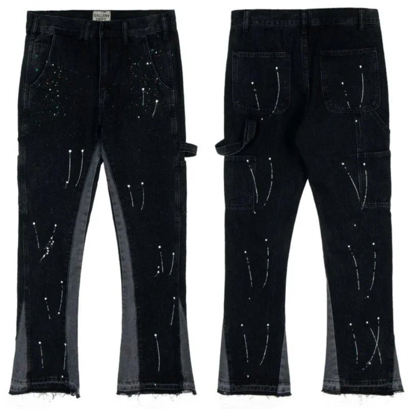 Gallery Dept x Saint Tears Leopard Print Embroidered Black Jeans - 6