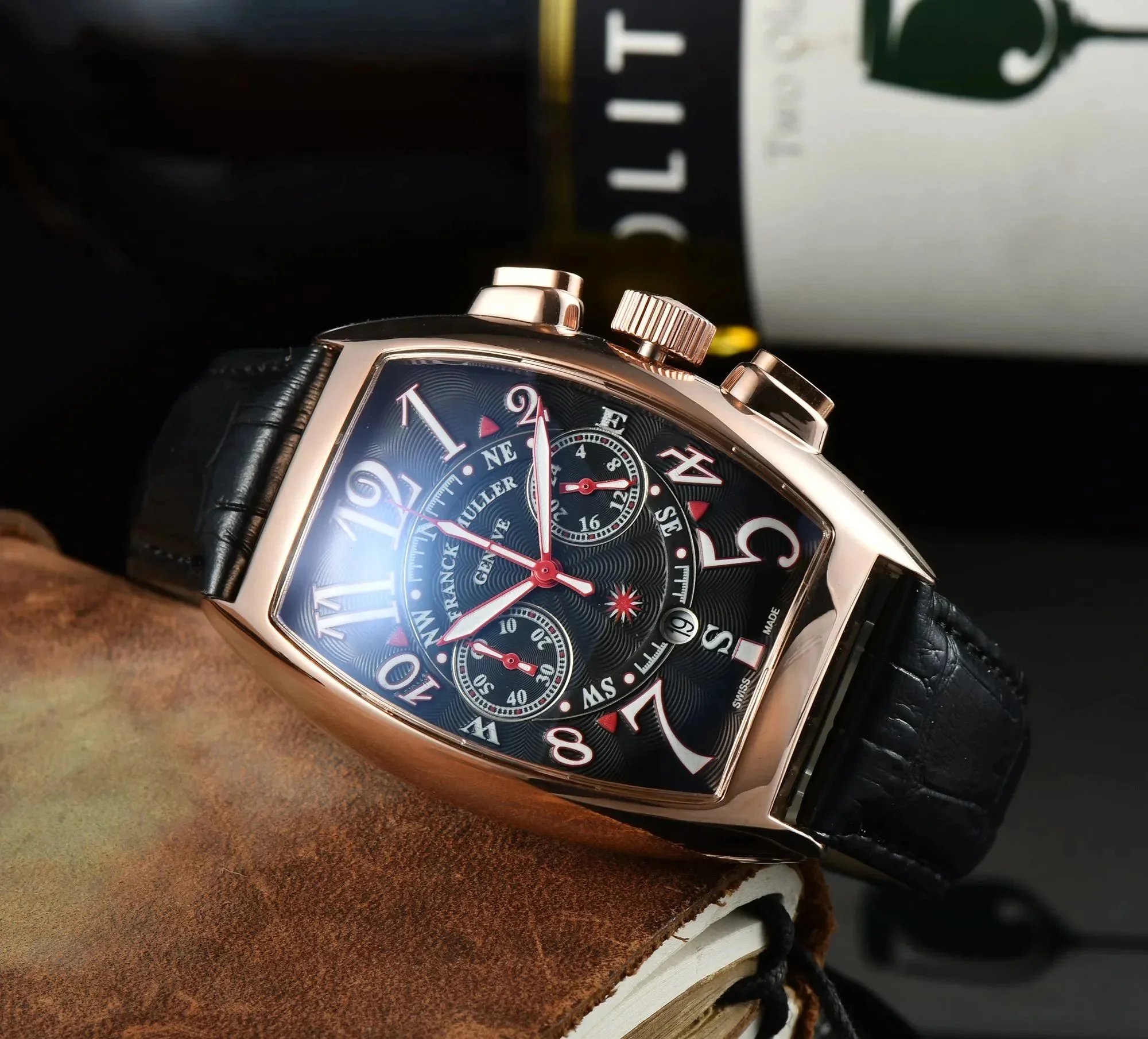 Franck Muller Vanguard Camouflage Chronograph Brown Leather Strap Mechanical Watch - 10