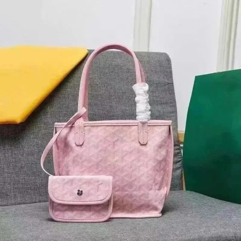 Goyard Saint Louis Tote Bag Gray Canvas with Mini Pouch Set - 7
