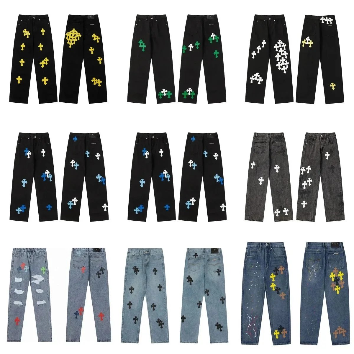 Chrome Hearts Cross Patch Black Jeans - 2