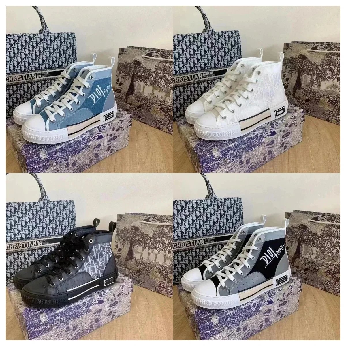 Dior B23 High-Top Canvas Sneakers