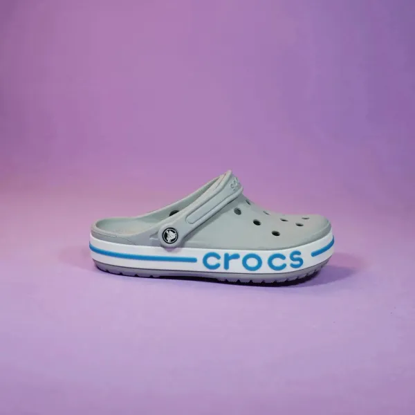 Crocs Classic Clog Light Gray with Blue Accent Casual Shoes - 1