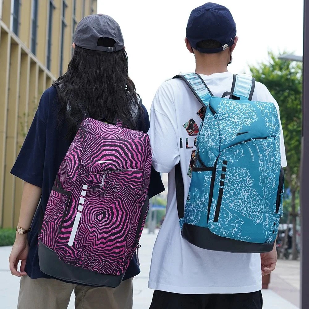 Nike Elite Backpack Light Blue Marble Print Casual Backpack - 2