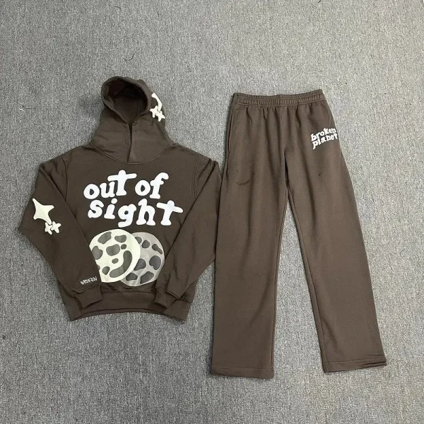 Broken Planet Out Of Sight Hoodie and Sweatpants Set Brown - 1