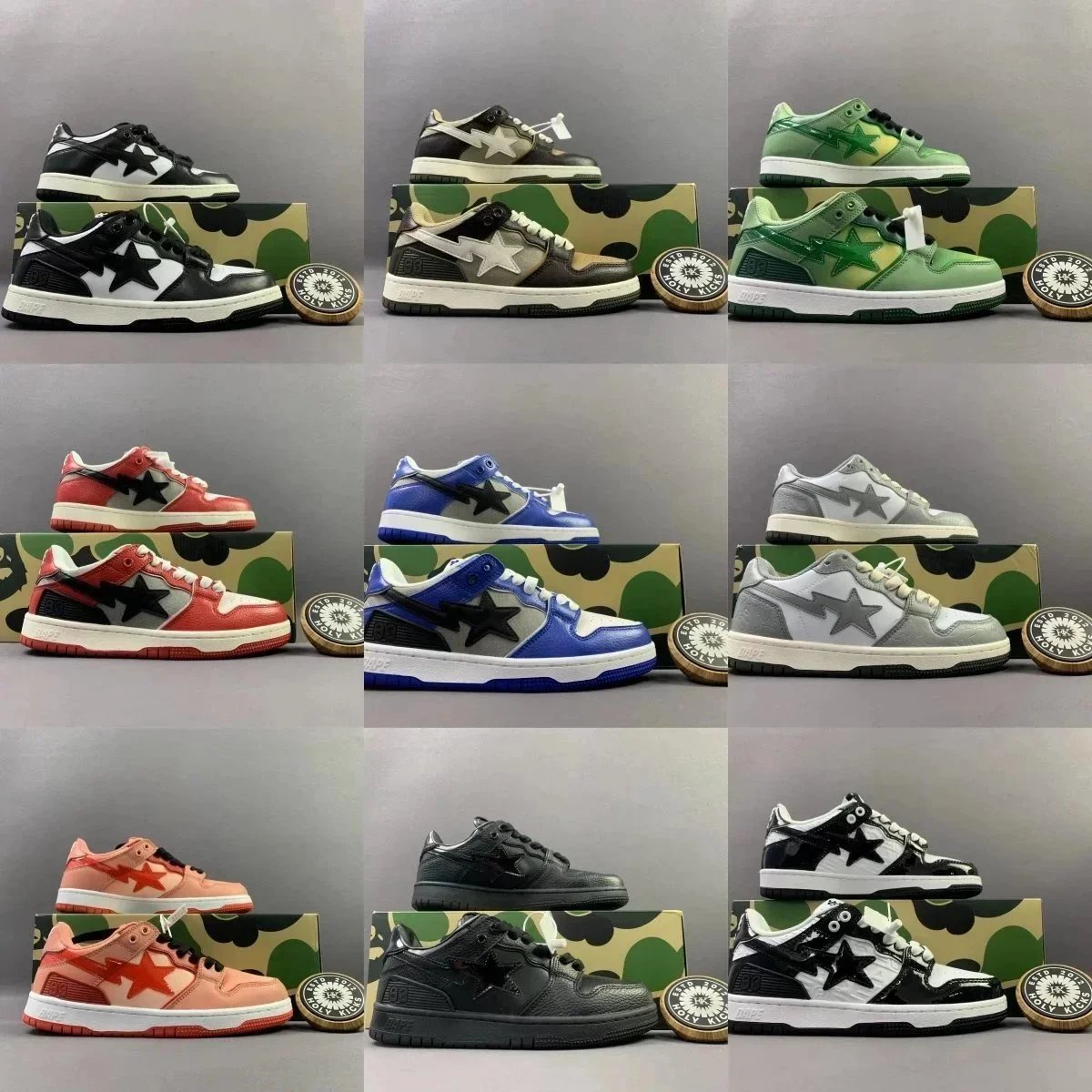 A Bathing Ape x Nike Dunk Low 'Red Star' Sneakers - 4