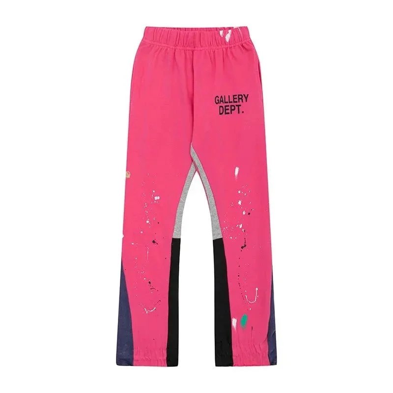 Gallery Dept Paint-Splatter Wide-Leg Sweatpants Gray - 4
