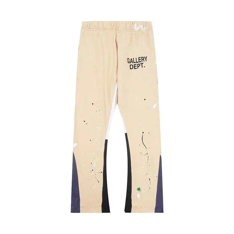 Gallery Dept Paint-Splatter Wide-Leg Sweatpants Gray - 6