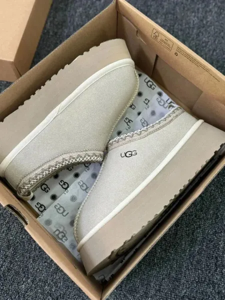 UGG Fluff Yeah Metallic Silver Snow Boots - 1