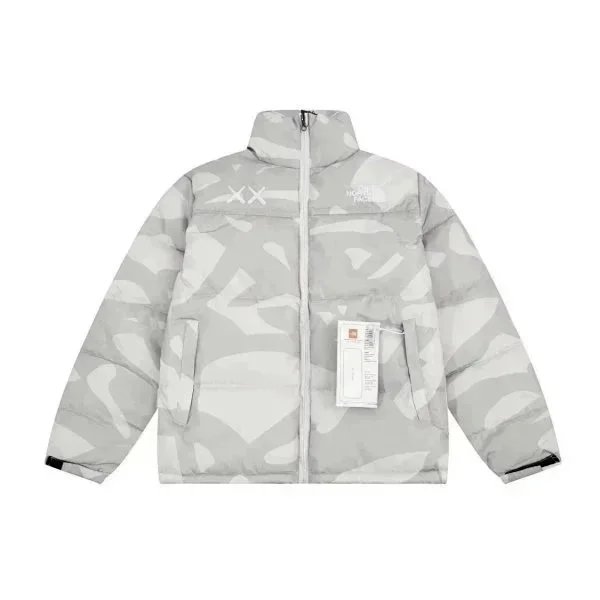 The North Face 1996 Retro Nuptse Jacket White Blue Abstract Print Down Jacket - 8