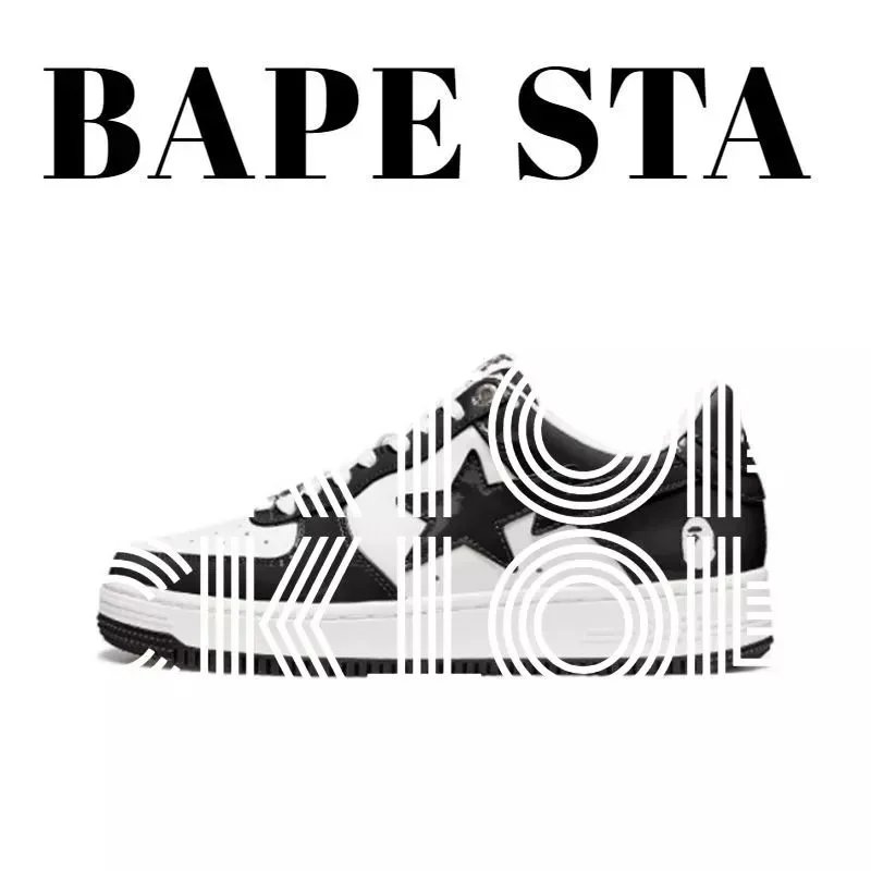 BAPE STA Low Black/White Sneakers - 1