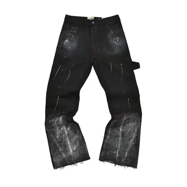 Gallery Dept Paint-Splatter Distressed Black Jeans - 1