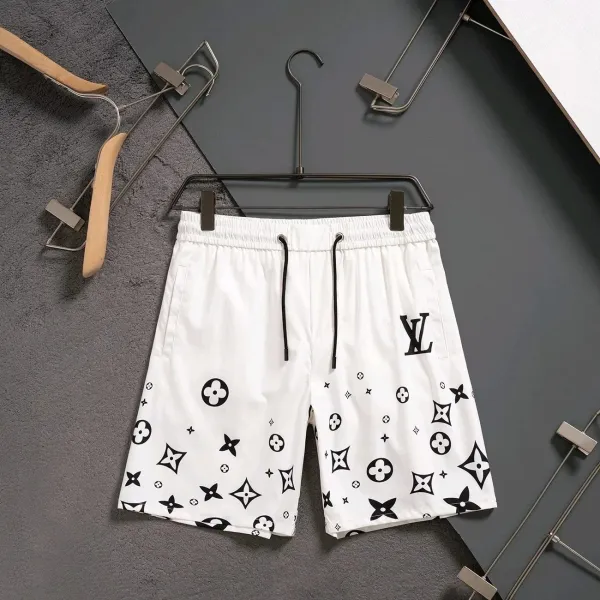 Louis Vuitton Monogram Print White Drawstring Shorts - 1