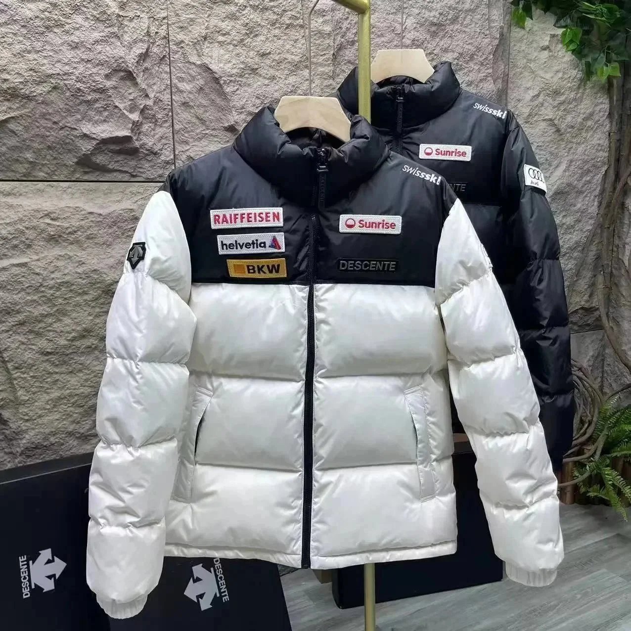 Descente x Swiss Ski Team Puffer Jacket White/Black Down-Jacket - 1