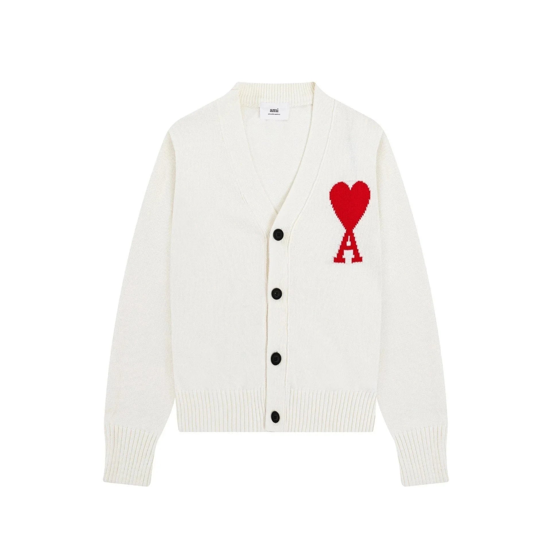 Ami Paris Heart Logo Cardigan Mint Green - 5