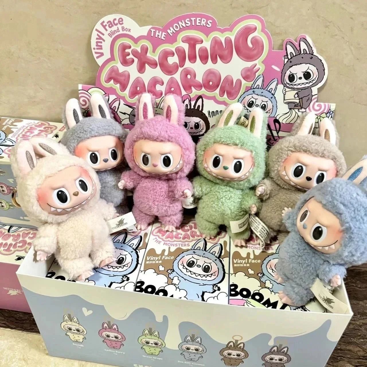 The Monsters x Pop Mart Exciting Macaron Vinyl Face Blind Box Plush Figures