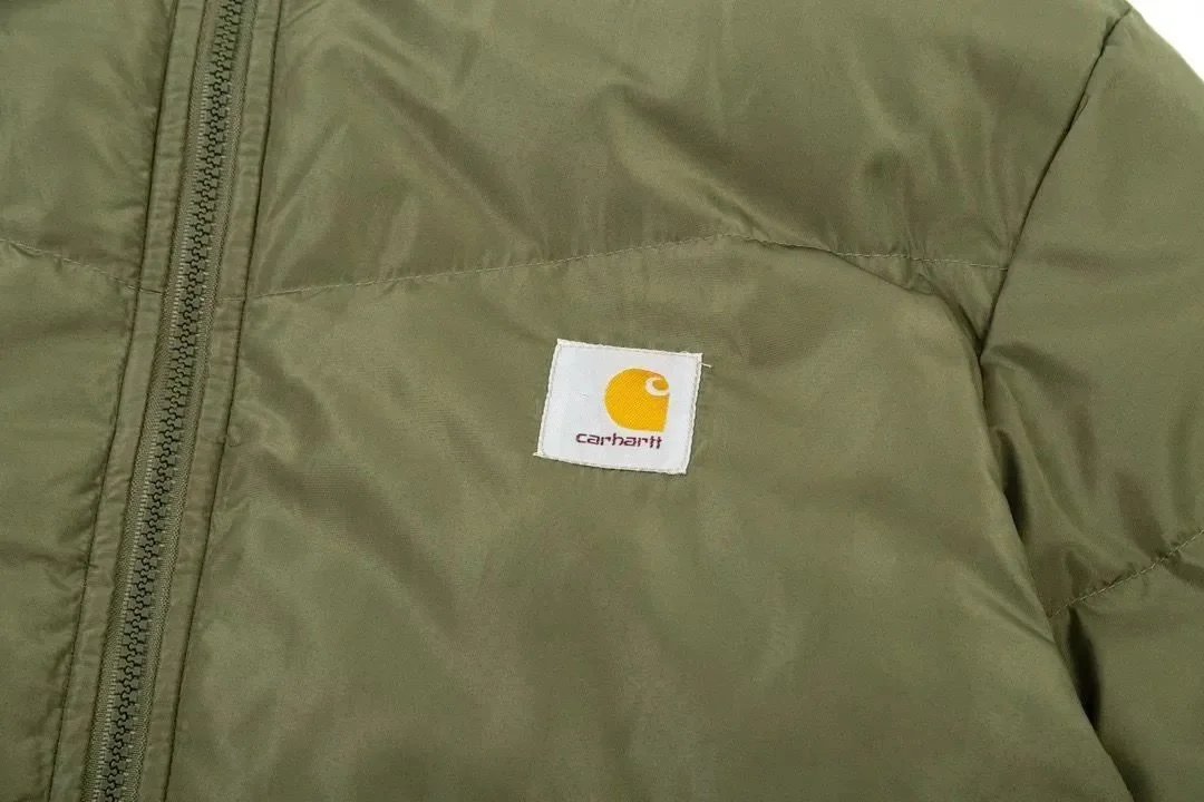 Carhartt Work In Progress Reversible Puffer Jacket Olive Green / Brown Faux Fur - 6