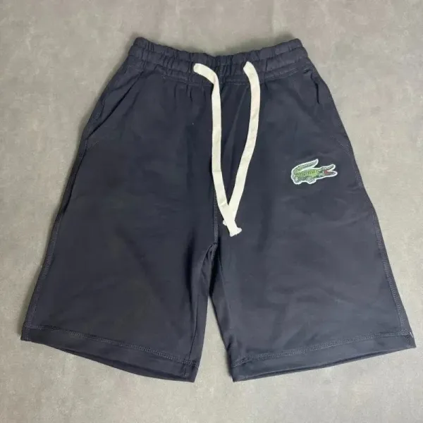 Lacoste Crocodile Embroidered Drawstring Shorts Navy - 1