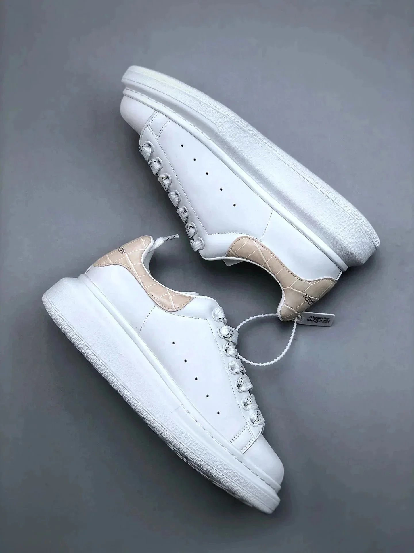 Alexander McQueen Oversized Sneakers White Gold Stripe Chunky Sneakers - 5