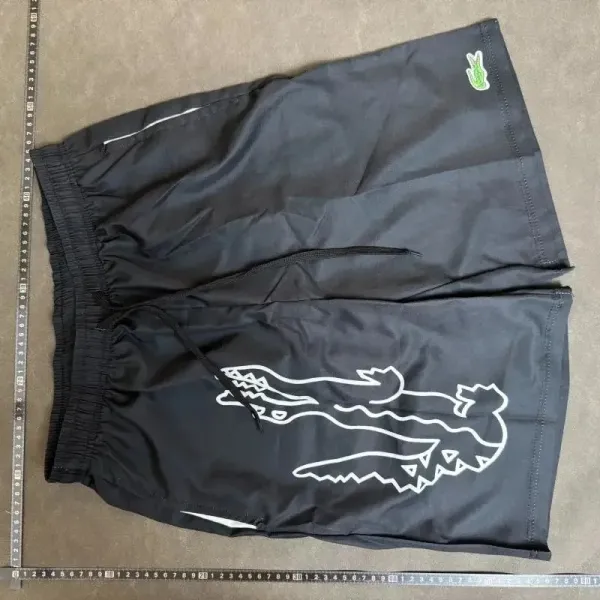 Lacoste Crocodile Embroidered Drawstring Shorts Navy - 3