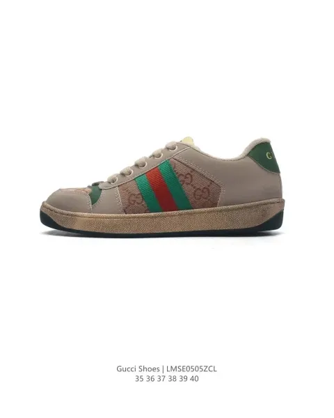 Gucci GG Marmont Sneakers Beige with Web Stripe and GG Jacquard Sneakers - 3