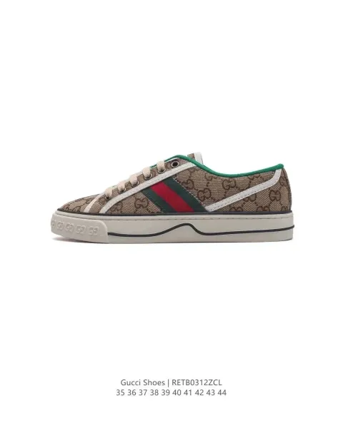 Gucci GG Marmont Sneakers Beige with Web Stripe and GG Jacquard Sneakers - 9
