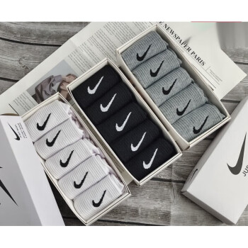 Nike Swoosh Crew Socks Black/Gray/White - 4
