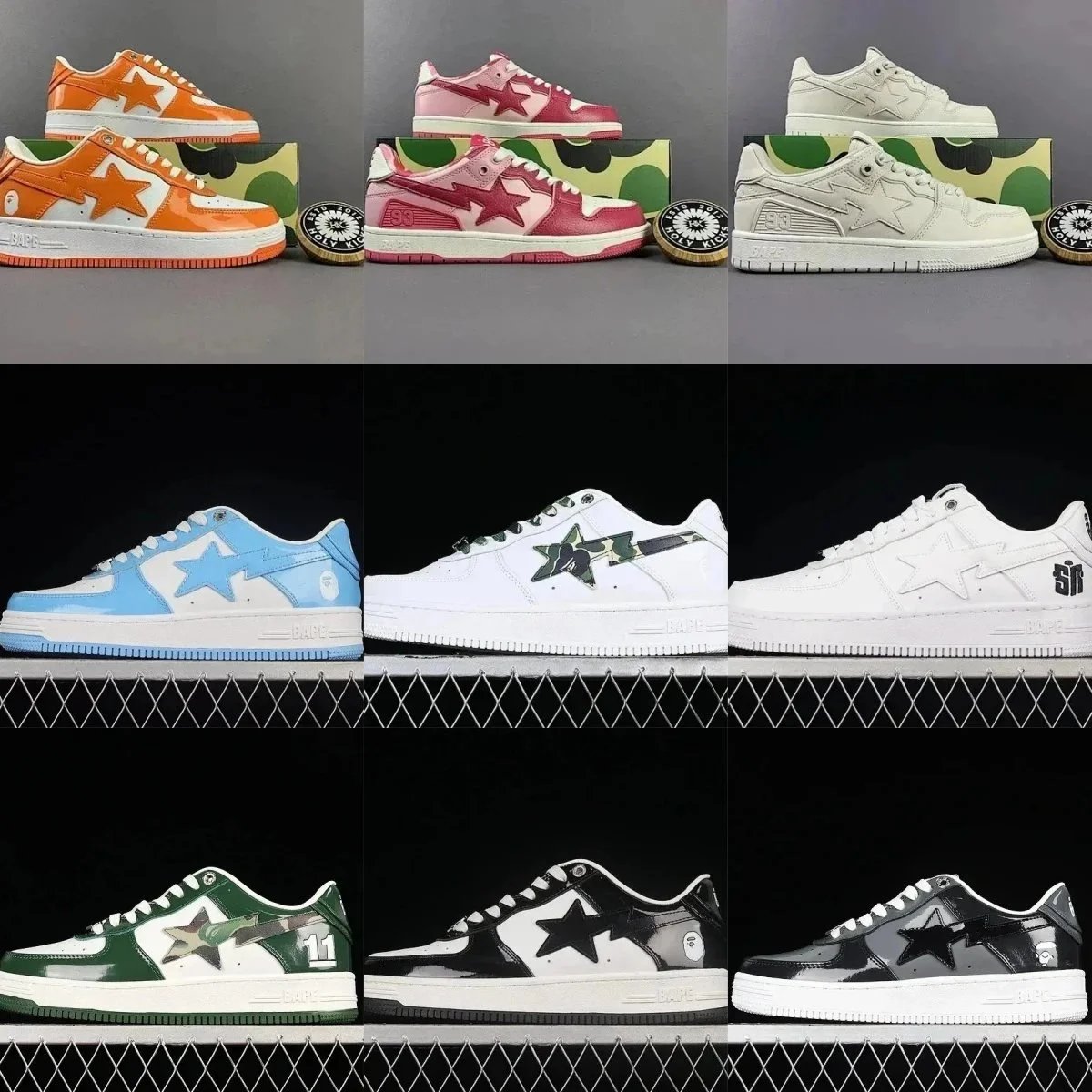A Bathing Ape x Marvel Air Force 1 Low Yellow Blue Red Sneakers - 2