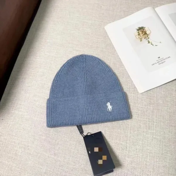 Polo Ralph Lauren Ribbed Beanie Blue Hat - 1