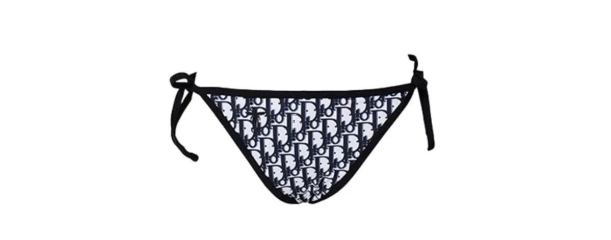 Dior Oblique Print Red and White Triangle Bikini Set - 8