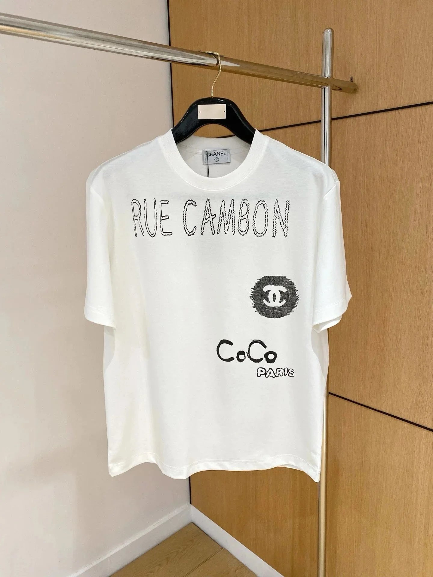Chanel Boutique Embroidered Logo Navy T-Shirt - 8