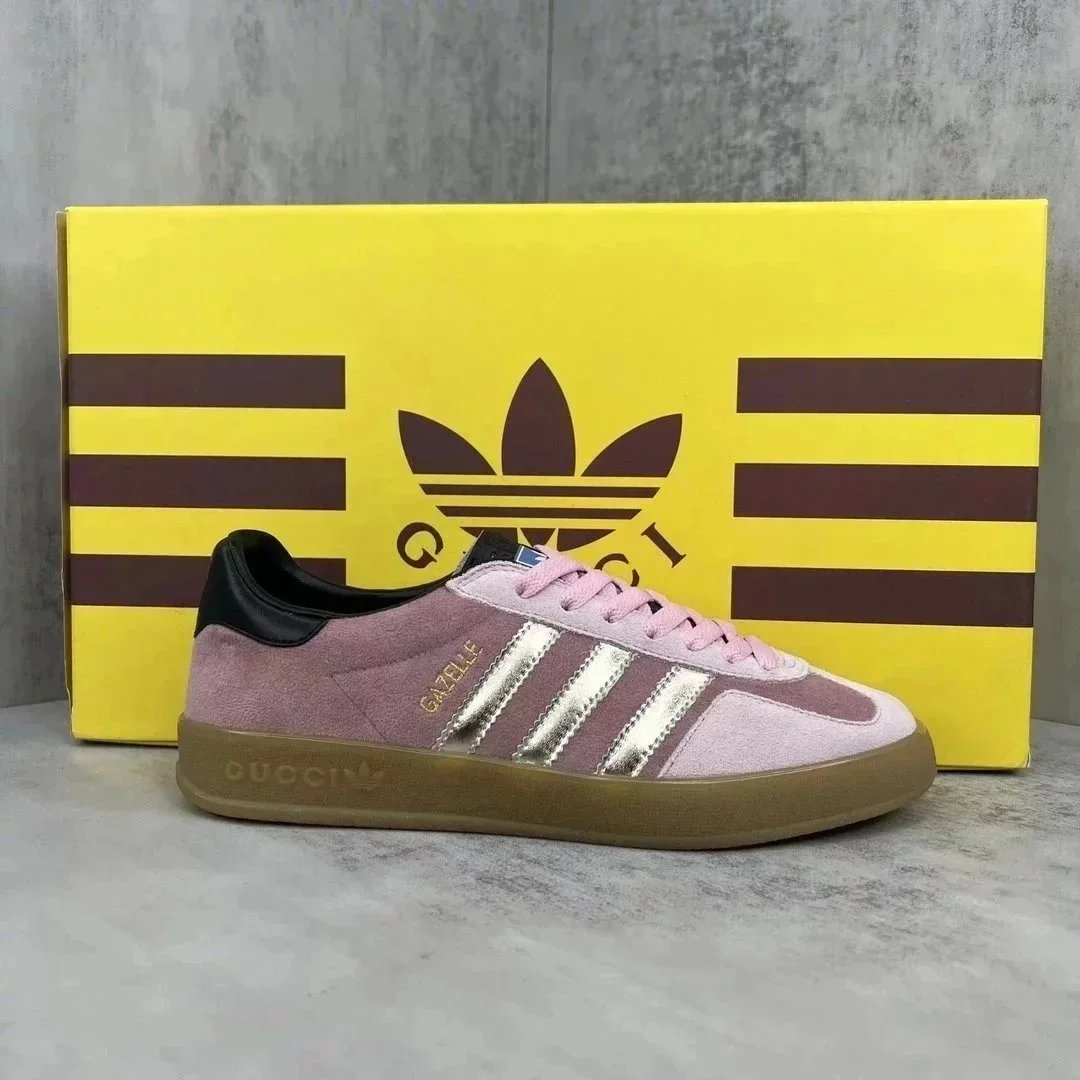 Adidas Originals x Gucci Gazelle Burgundy Suede Sneakers - 10