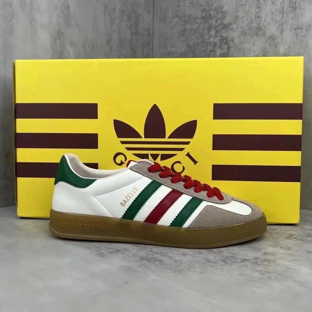 Adidas Originals x Gucci Gazelle Burgundy Suede Sneakers - 4