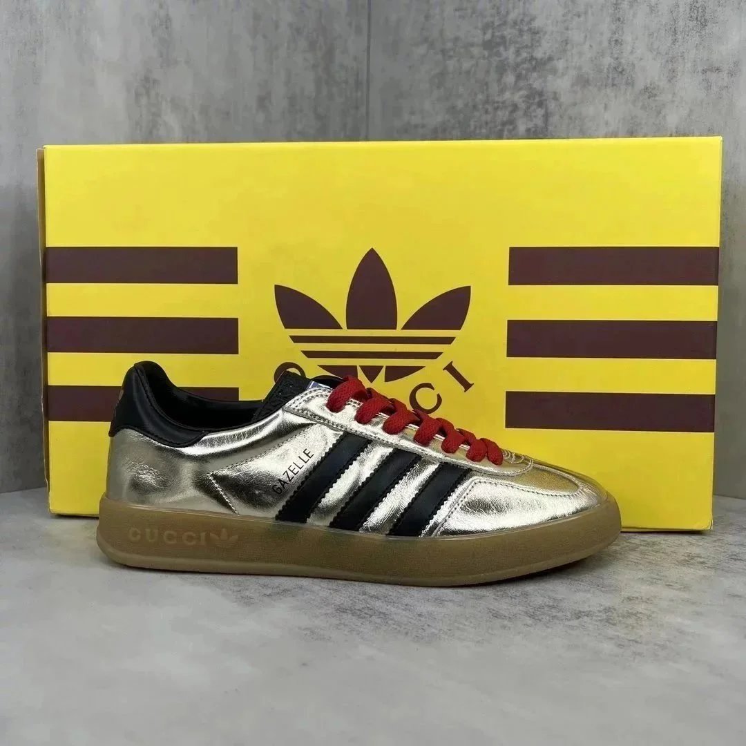 Adidas Originals x Gucci Gazelle Burgundy Suede Sneakers - 8