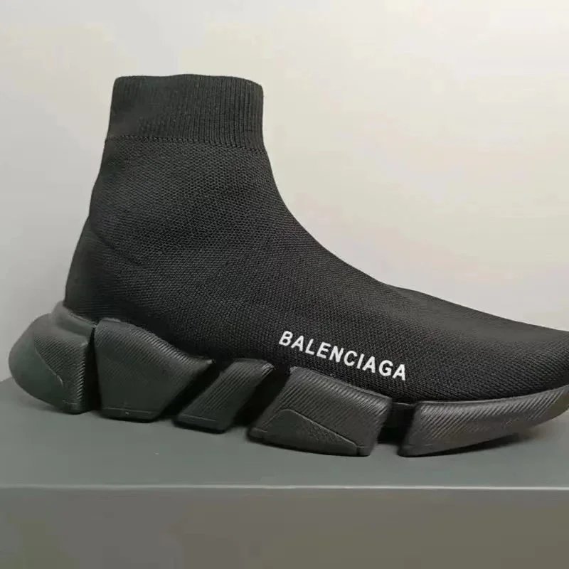 Balenciaga Speed Trainer Gray Knit Sneakers - 4