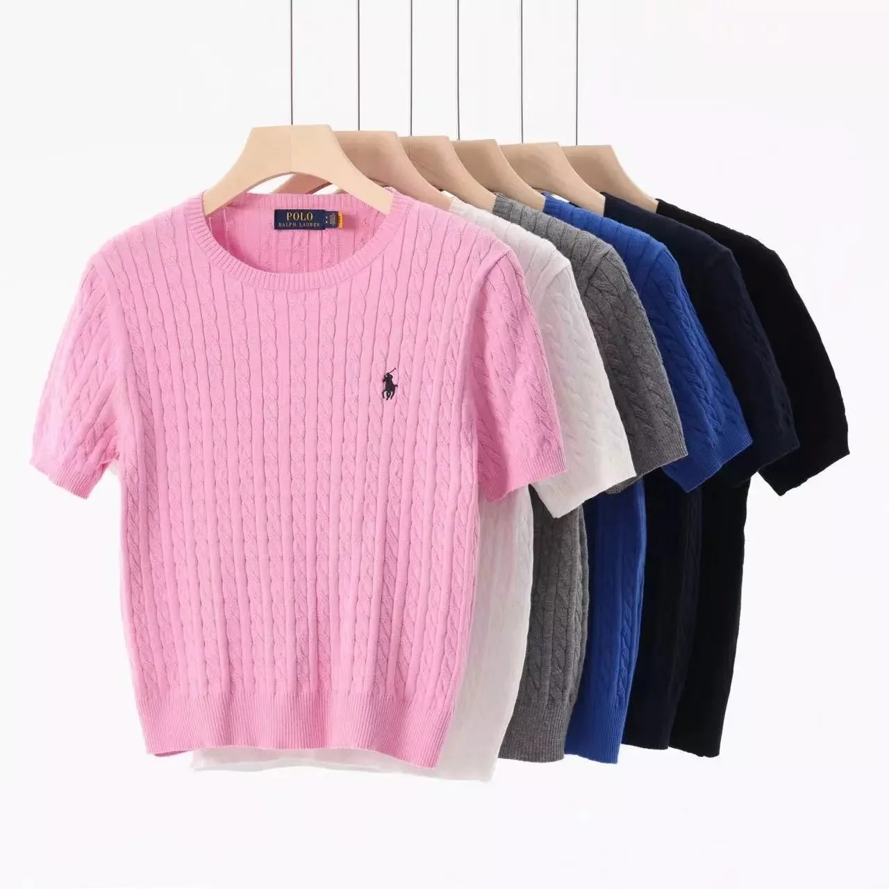 Ralph Lauren Polo Cable Knit Short-Sleeve Sweater