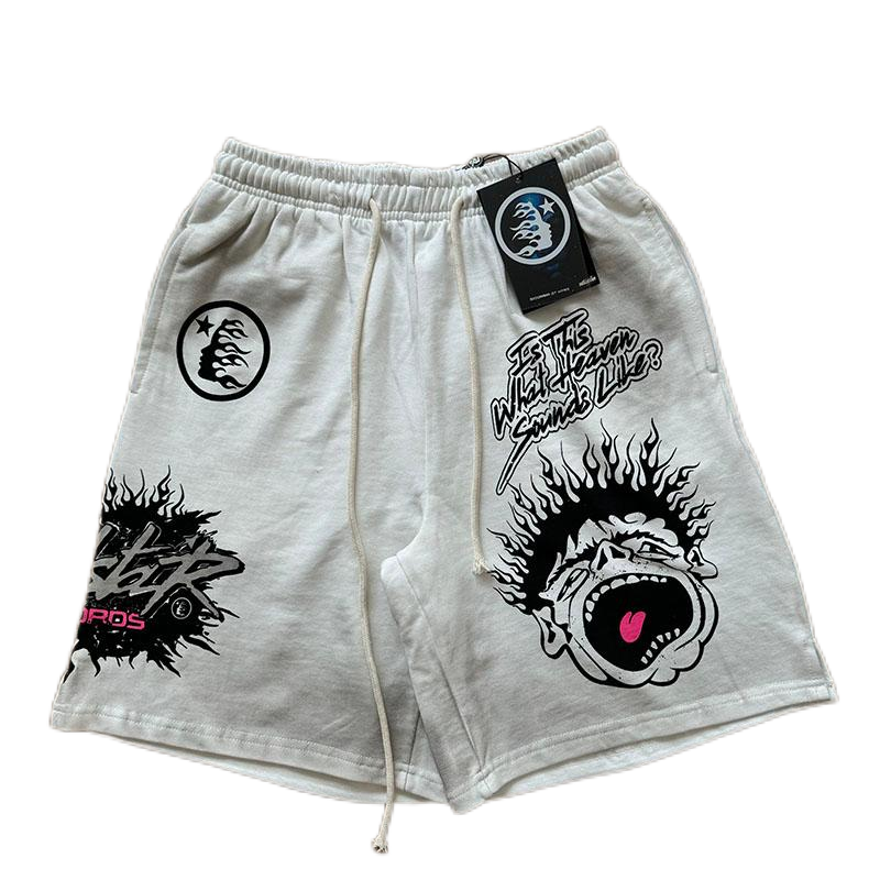 Hellstar Flame Logo Green Black Panel Shorts - 2