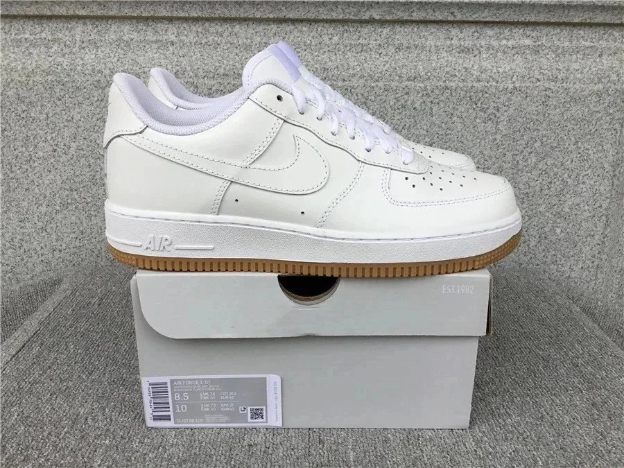 Nike Air Force 1 '07 Low White Gum Sole Sneakers - 1