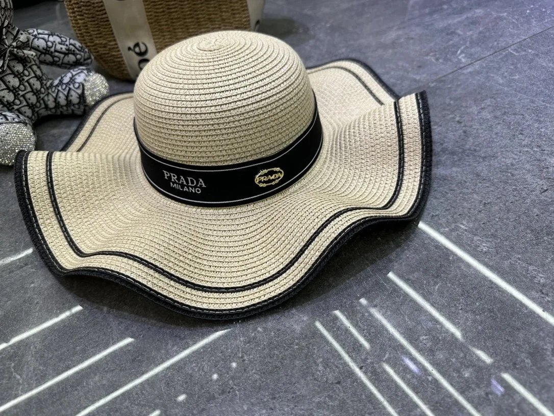 Prada Military Cap Beige Wool and Leather Hat - 5