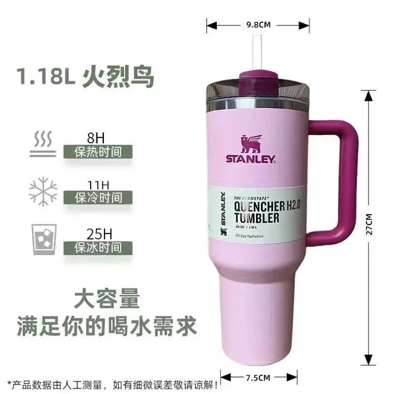 Stanley Quencher H2.0 Tumbler Pink 1.18L Insulated Travel Mug - 1